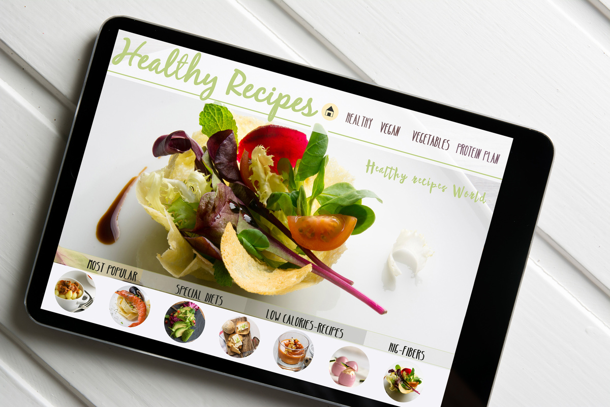 Healthy Recipes on Tablet